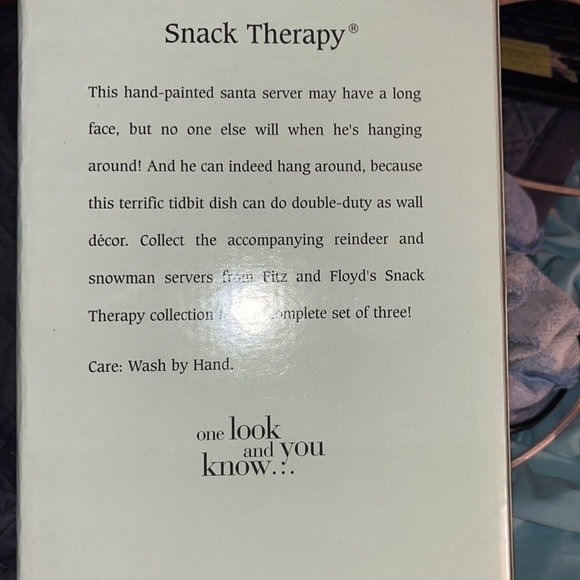 Fitz & Floyd - Santa Server Snack Therapy 13"  Holiday Tray NIB - Picture 9 of 12